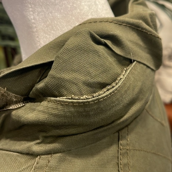 ONLY Army Green Utility Canvas Jacket w/ Hood | Drawstring Waist | M - Picture 5 of 13